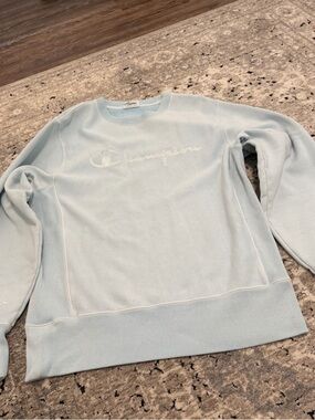 Champion Light Blue Reverse Weave Crewneck Sweatshirt